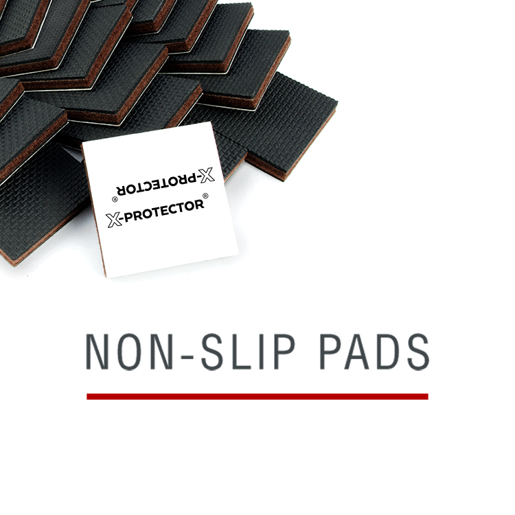 Black Self-Adhesive Non Slip Rubber Sheet by X-Protector 4 pcs 4x5''!