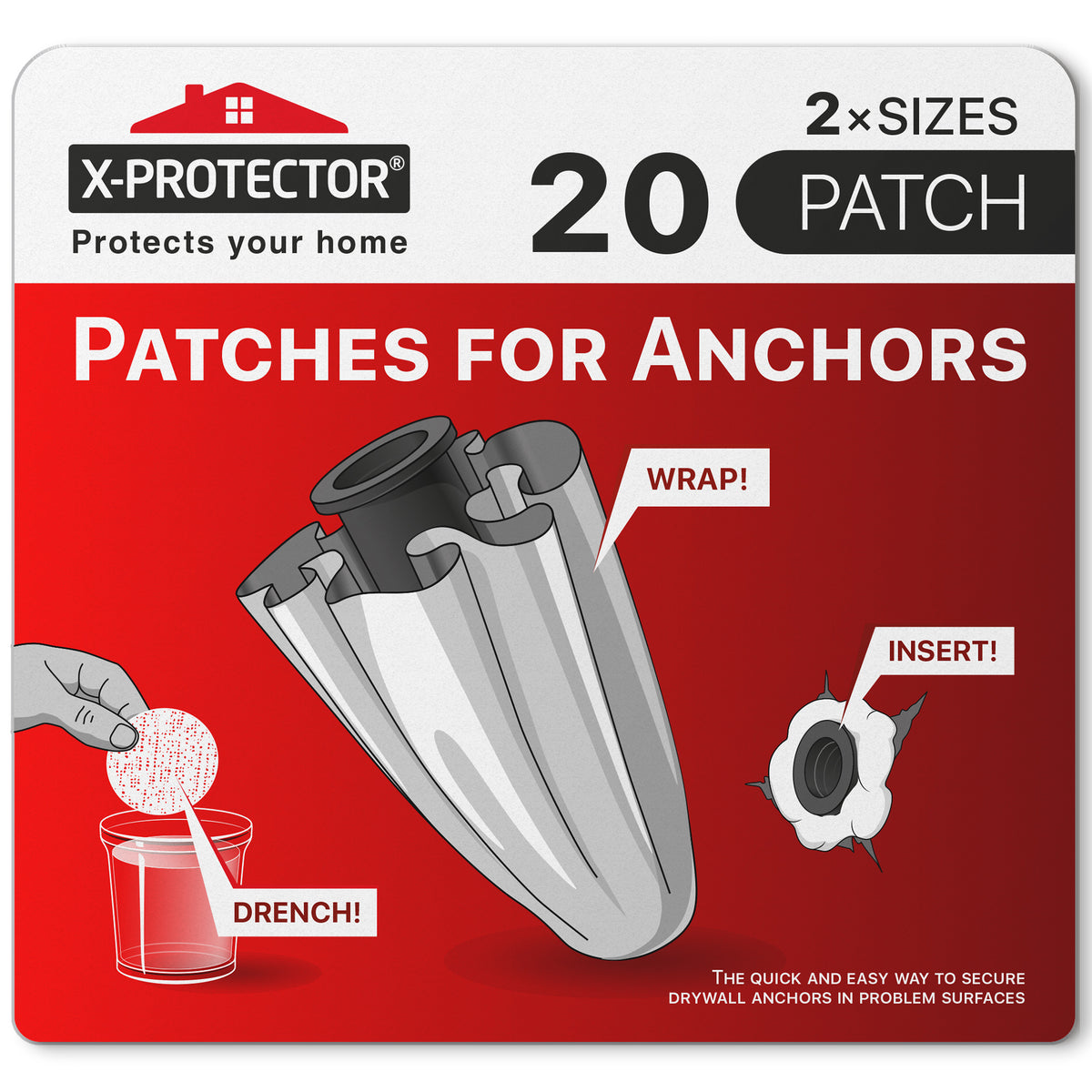 20 PCS X-Protector Patches for Anchors - Set of 2 Sizes