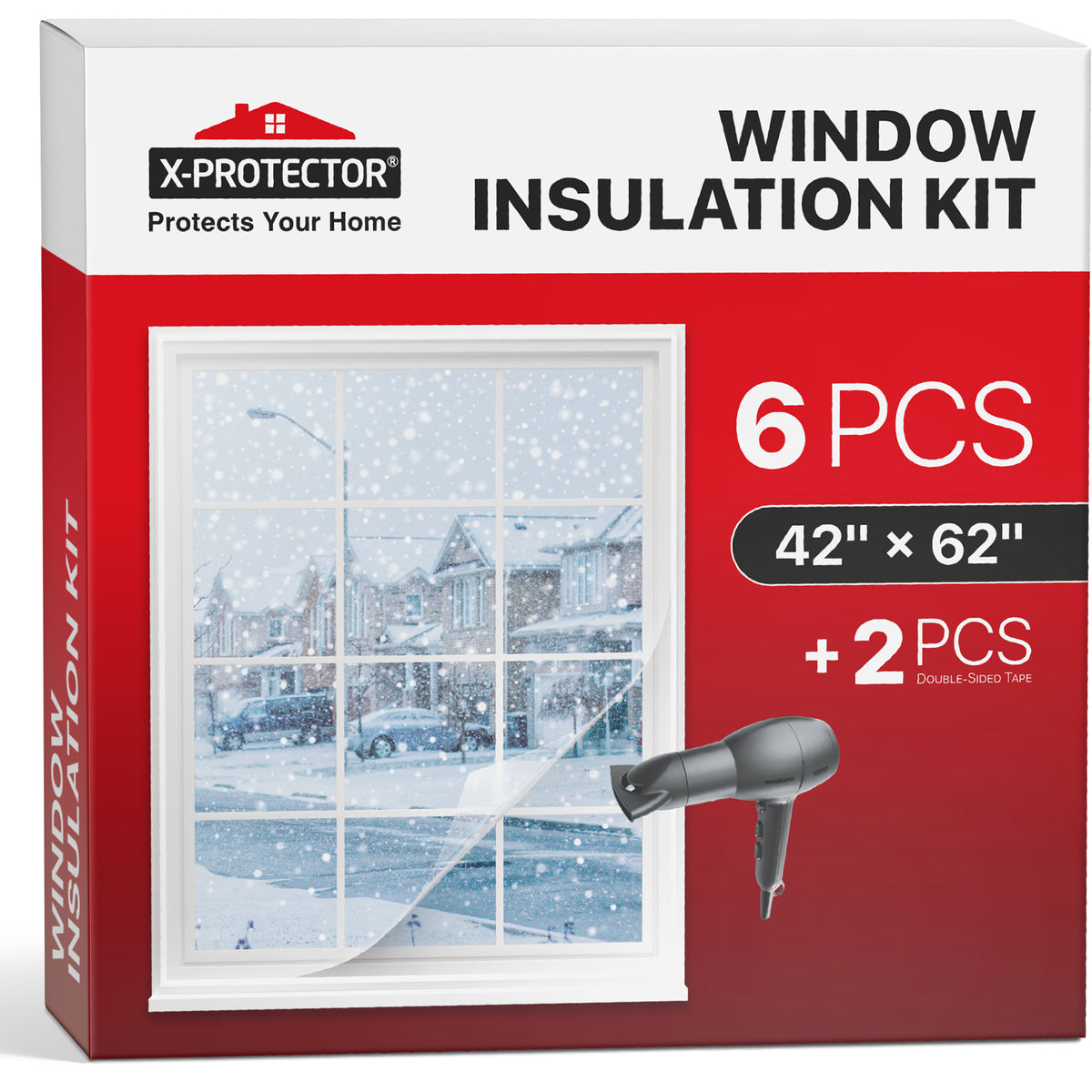 Perfect 6 Pack 42inx62in Clear Window Insulation for Winter from Cold ...