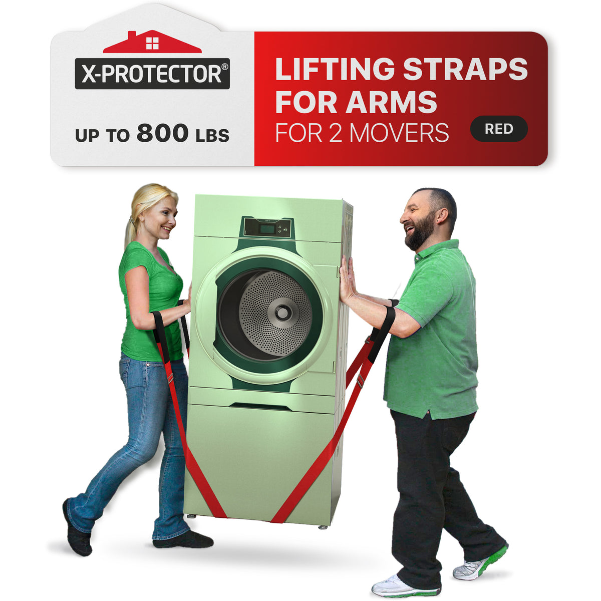 2 pcs Perfect Lifting Moving Straps by X-Protector for 2 Movers