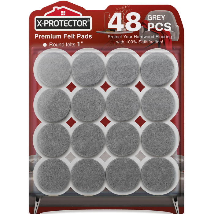 48 pcs Best Grey Premium X-Protector Felt Furniture Pads!