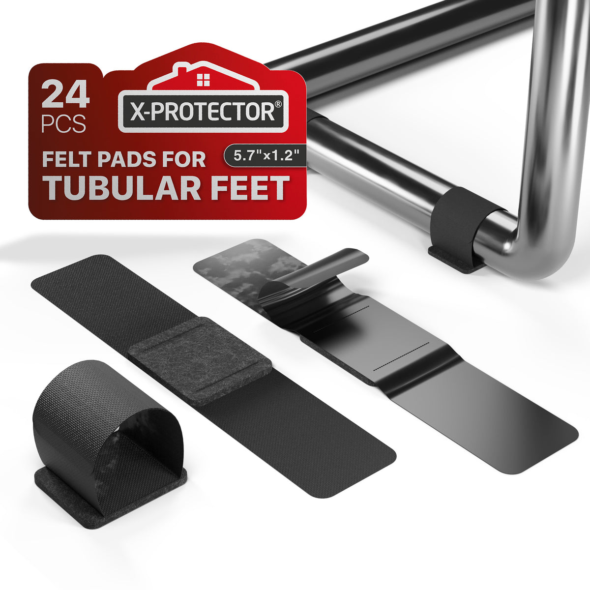 24 pcs SelfAdhesive Sled Base Chair Floor Protector by XProtector