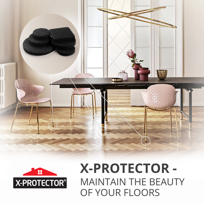 357 Pcs Ideal Black Felt Furniture Pads by X-Protector for Wood Floor!
