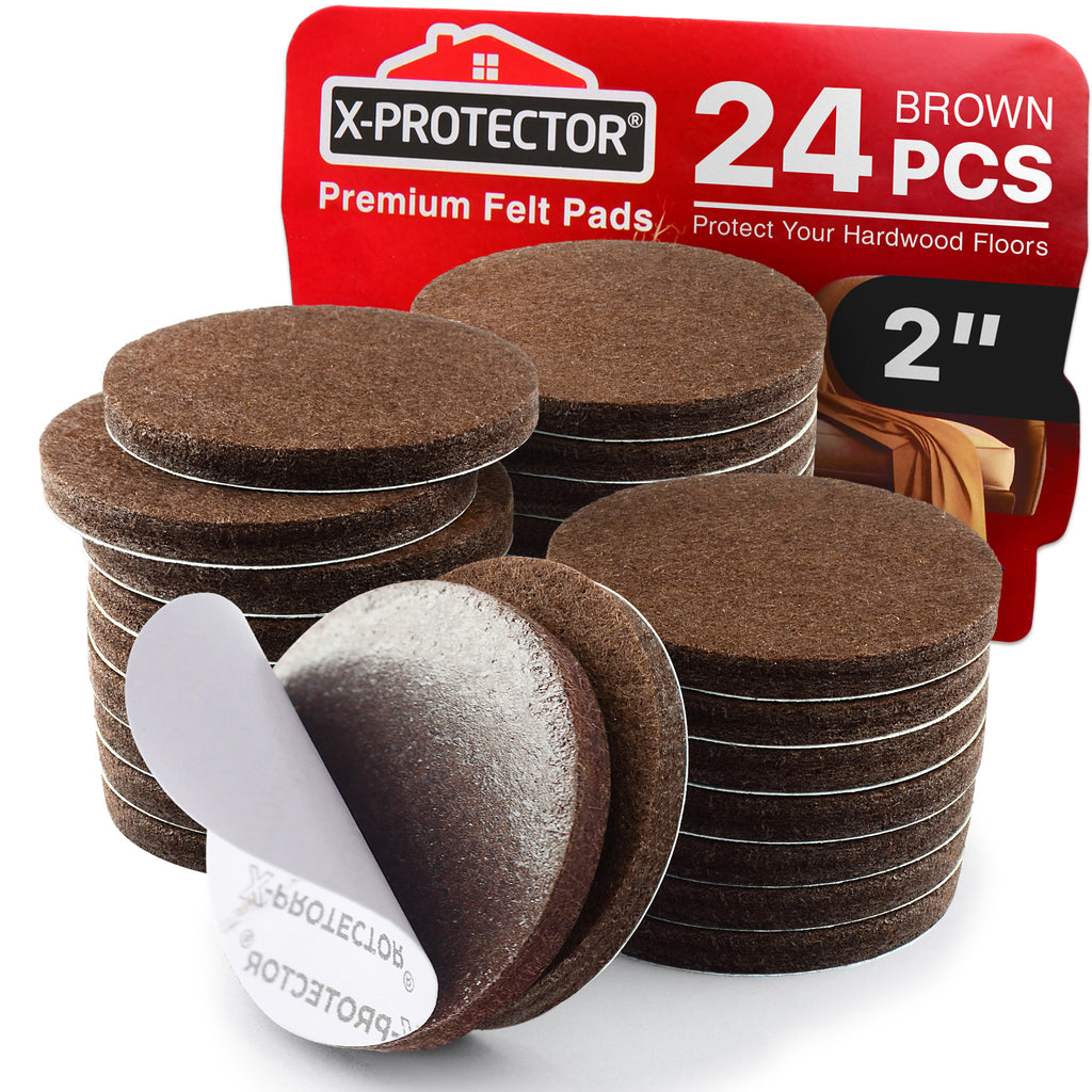 48 pcs Felt Premium Furniture Pads X-PROTECTOR (Black) - Best Chair Felts  Pads for Furniture Feet Wood Floors - Furniture Pads for Hardwood Floors 