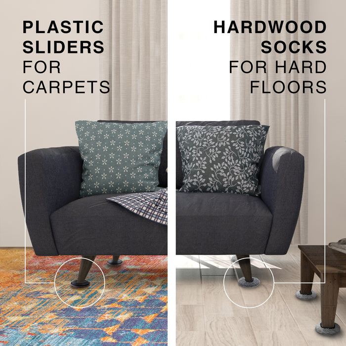 Furniture Sliders for Carpet & Hard Floors