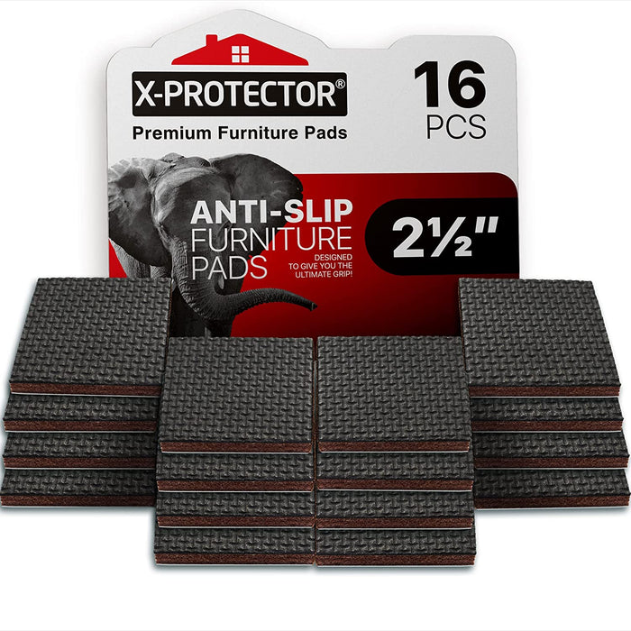 Non Slip Furniture Pads by X-PROTECTOR 16 PCS 2 1/2" – Ideal Furniture Grippers – Keep Furniture in Place!