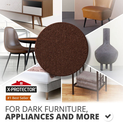 Ideal Brown Small Felt Cabinet Door Bumpers by X-Protector 100 Pcs!