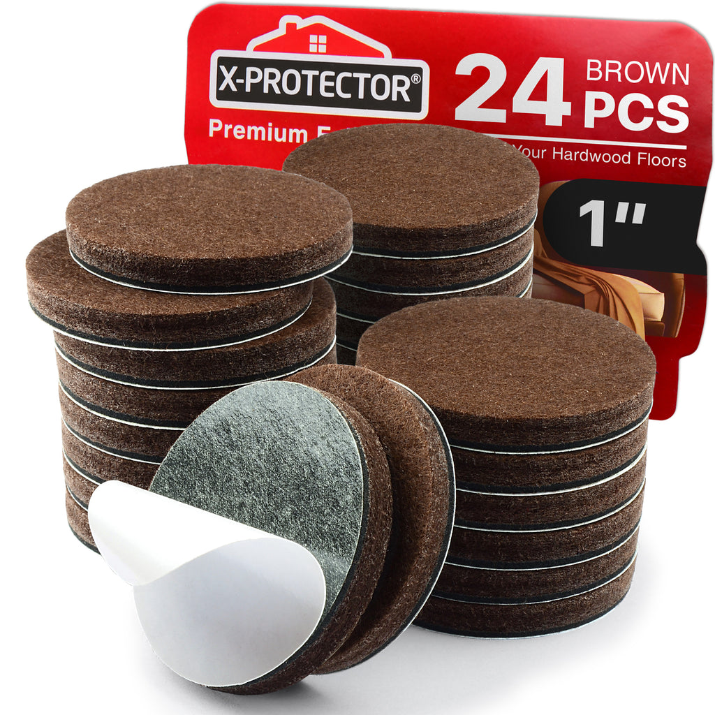 Expanded 1-1/4 inch, 1000/pkg, Heavy Duty Felt Furniture Pads