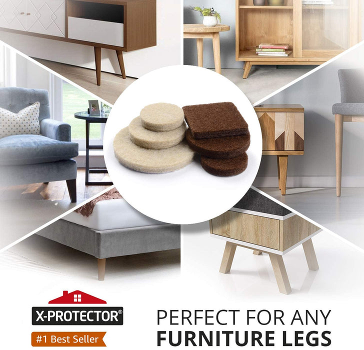 Felt Furniture Pads Premium Furniture Pads - Felt Pads Furniture Feet Best  Wood Floor Protectors - Protect Your Hardwood & Laminate Flooring,Black 