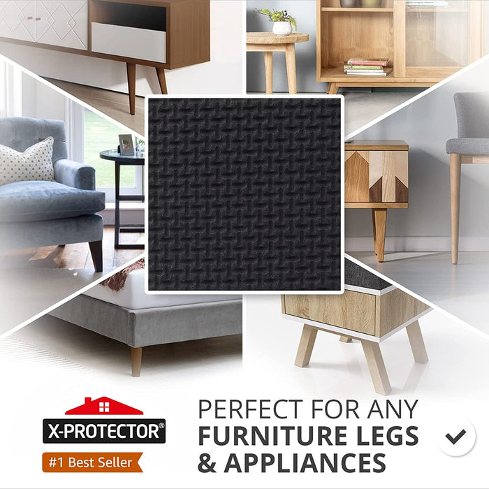  X-PROTECTOR Non Slip Furniture Pads - 8 pcs Premium Furniture  Grippers 2! Self-Adhesive Rubber Feet Furniture Feet - Ideal Non Skid  Furniture Pad Floor Protectors - Keep Furniture in Place! 