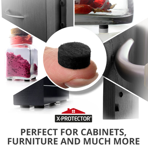 Cabinet Door Bumpers X-Protector 150 PCS - Small Felt Pads 3/8” - Ideal  Beige Felt Bumpers - Self-Adhesive Thick Felt Dots - Bumper Pads to Protect