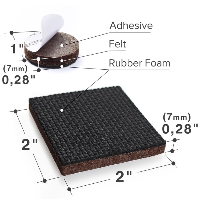 Non Slip Furniture Grippers Premium 8 Pcs 2 Furniture Pads! Best Selfadhesive Rubber Feet for Furniture Feet Ideal Non Skid Furniture Floor Protectors