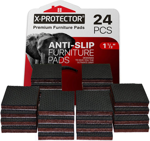 Stay! Furniture Pads, Round Furniture Grippers, Gripper Pads, Protect Your Floor | Works on Hardwood Floors and Carpet, Anti-Slip | Round Black, Set