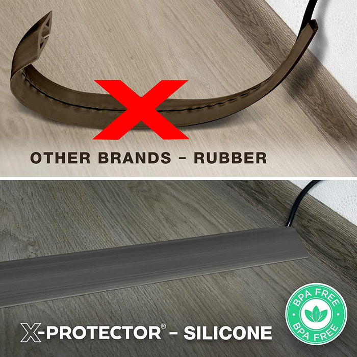 Cord Protector by X-Protector - 5' Gray Floor Cord Cover - X-Protector