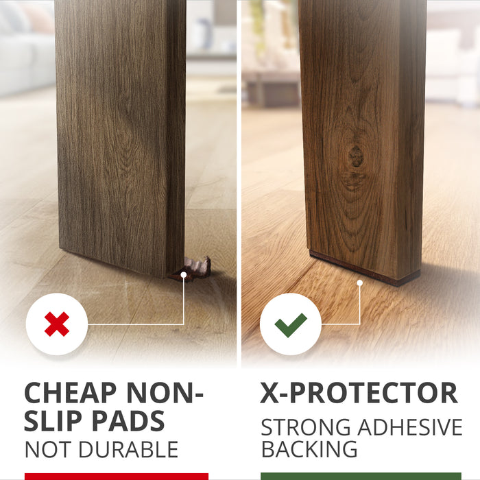 X-Protector Self-Adhesive Non-Slip Rubber Furniture Pads 8 Pcs 1” x 4”