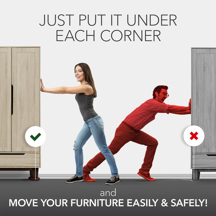 Furniture Sliders X-Protector - 8+8 Pack 3 1/2” - Brown Multi-Surface Furniture Sliders for Carpet & Hard Floors - 8 Furniture Movers for Carpeted