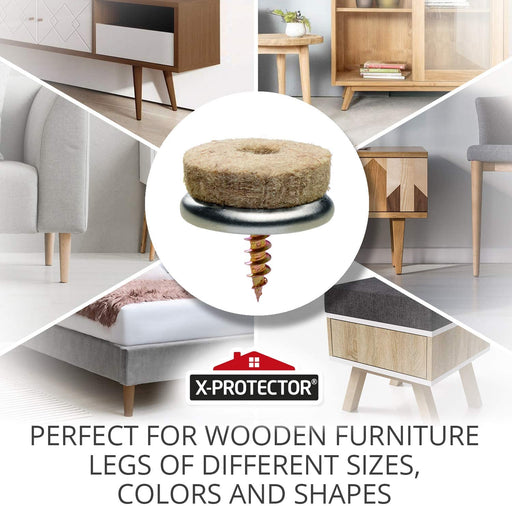48 Brown Premium Chair Felt Furniture Pads X-Protector!