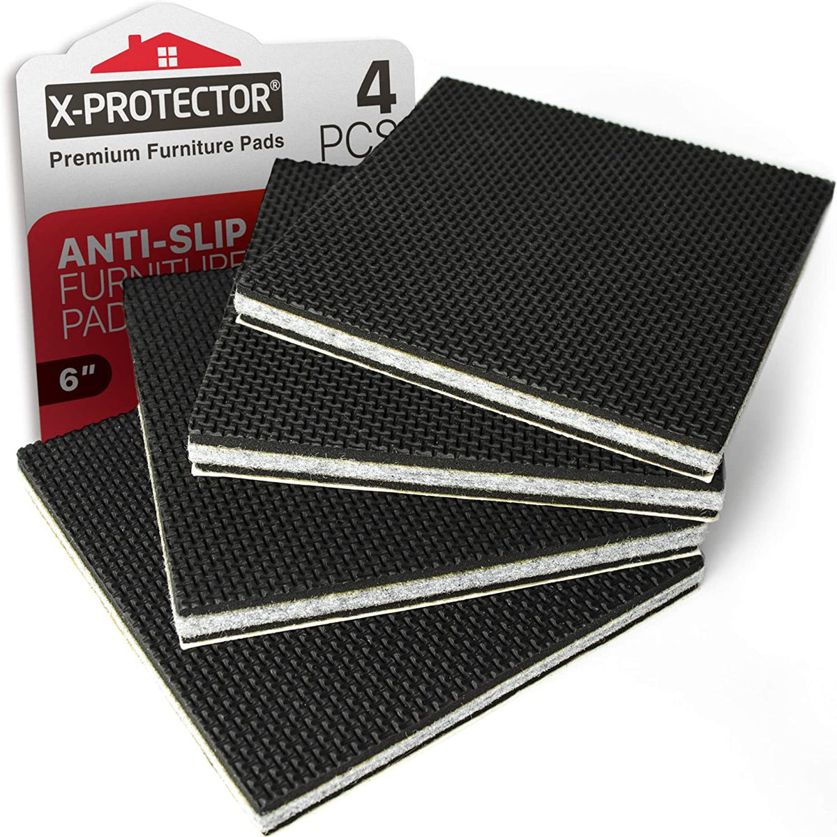 Scotch Anti-Skid 2-Pack 4 In X 6 In Black Plastic Gripper Pads in