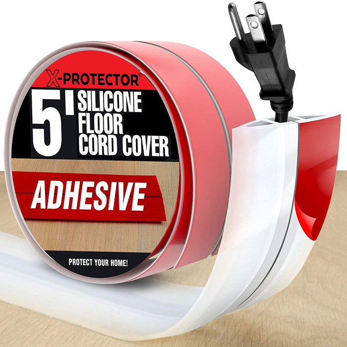 X-Protector White Silicone Self-Adhesive Corners for Floor Cord Covers